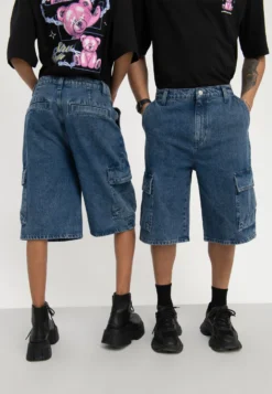 YOURTURN UNISEX - Szorty Jeansowe - Blue Denim