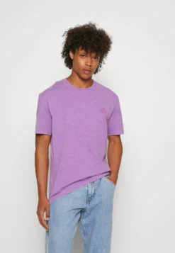 YOURTURN YT-0722-1002SMILEY WASH TEE / 404 - PURPLE - T-shirt Basic - 404 - Purple