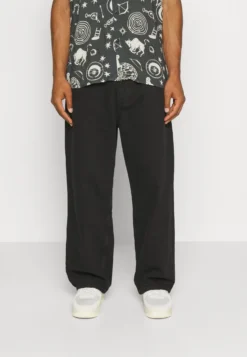 YOURTURN BAGGY JEANS UNISEX - Jeansy Relaxed Fit - Black Denim