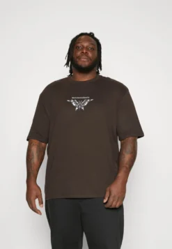 YOURTURN T-shirt Z Nadrukiem - Brown