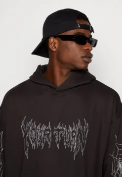 YOURTURN SPIDERWEB UNISEX - Bluza Z Kapturem - Black -Yourturn 877522faa1f24f66bef4da2574f5133a scaled