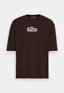 YOURTURN T-shirt Z Nadrukiem - Light Brown