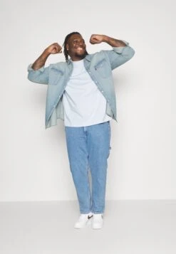 YOURTURN UNISEX 2 PACK - T-shirt Basic - Light Blue/dark Blue