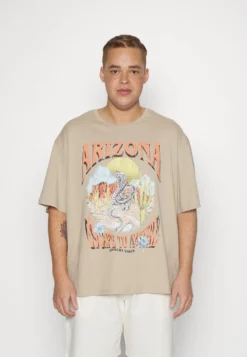 YOURTURN UNISEX - T-shirt Z Nadrukiem - Beige