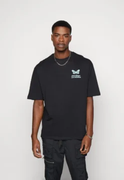 YOURTURN CHEST TEE UNISEX - T-shirt Z Nadrukiem - 802 - Black