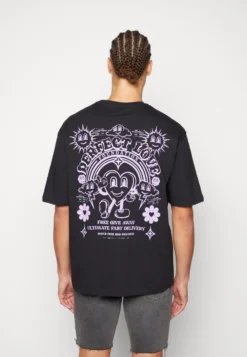 YOURTURN HEART GRAPHIC BACKPRINT TEE UNISEX - T-shirt Z Nadrukiem - Black